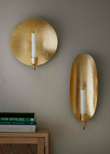 Wall candle gold oval
